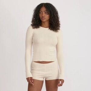 Organic Basics Pointelle Long Sleeve Tee | L